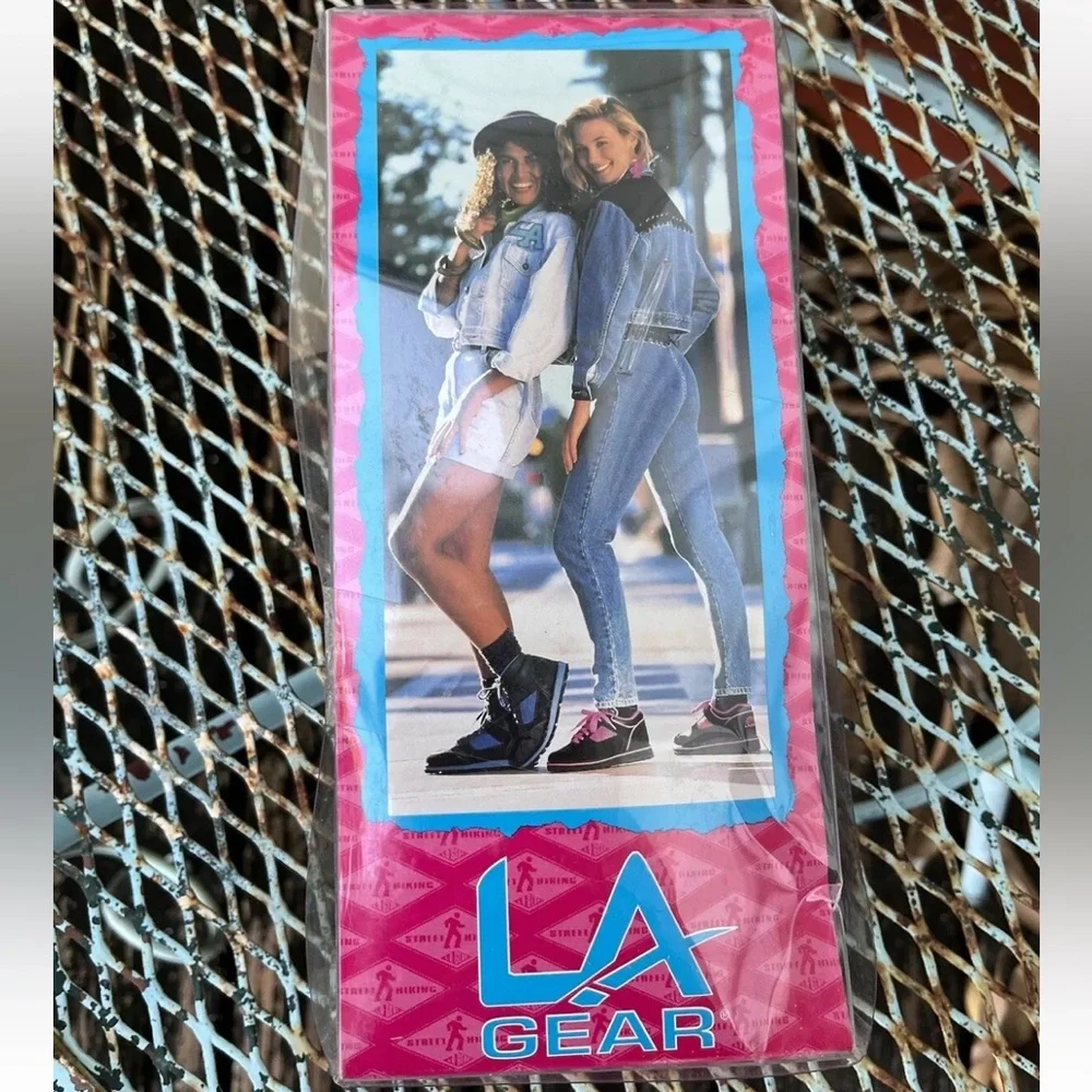LA Gear Street Fashion Slouch Socks 3 Pr White Black Heather Gray Vintage 90s